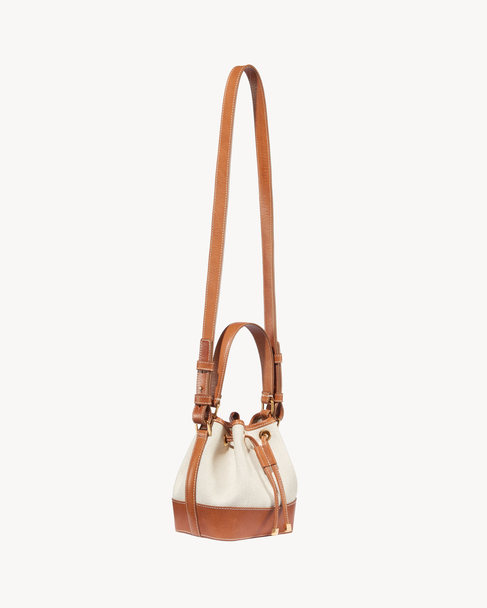 BRIGITTE MINI BAG IN NATURAL/COGNAC/GOLD HW