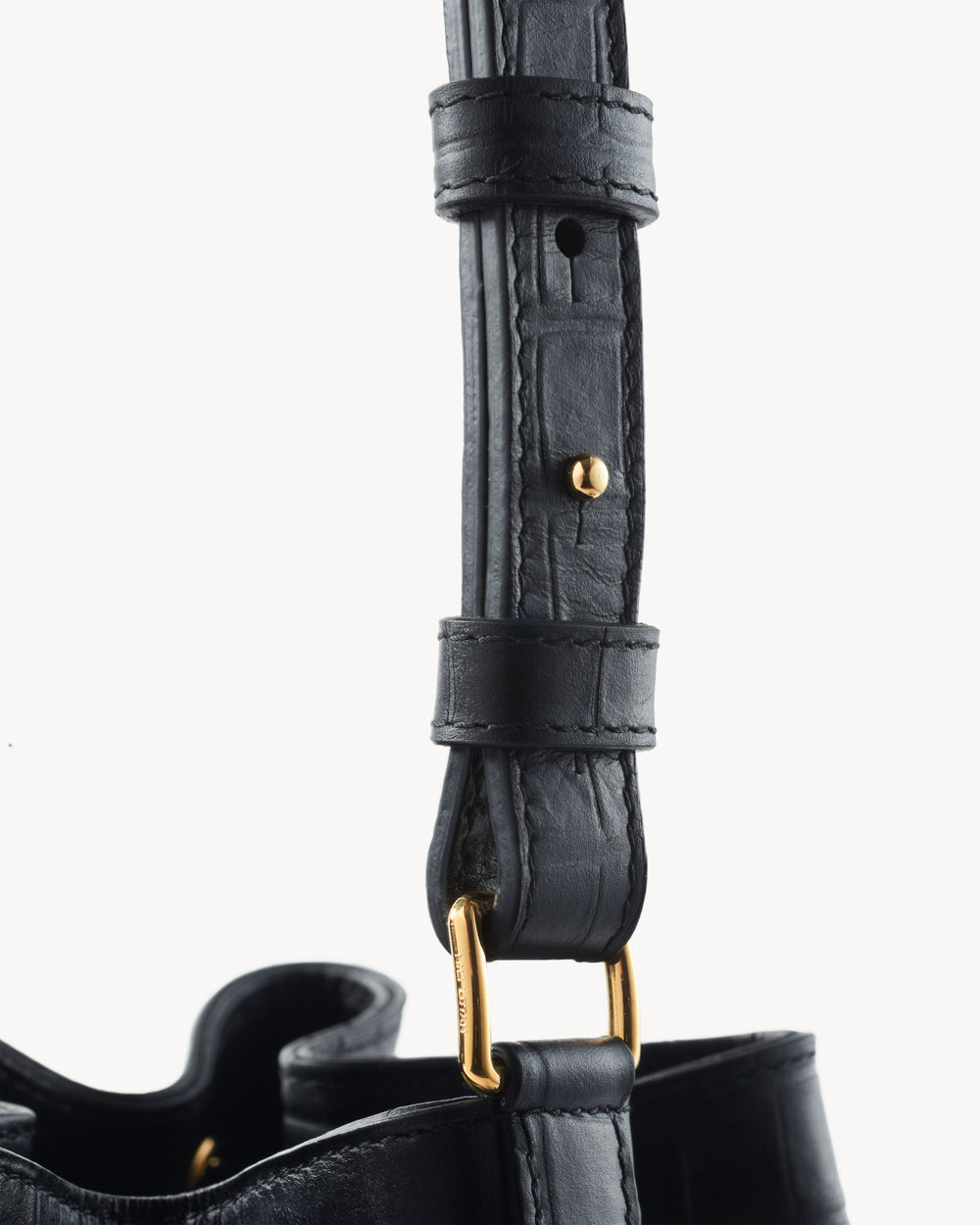 BRIGITTE BUCKET BAG IN BLACK AND GOLD