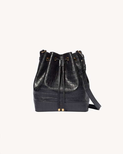 BRIGITTE BUCKET BAG IN BLACK AND GOLD