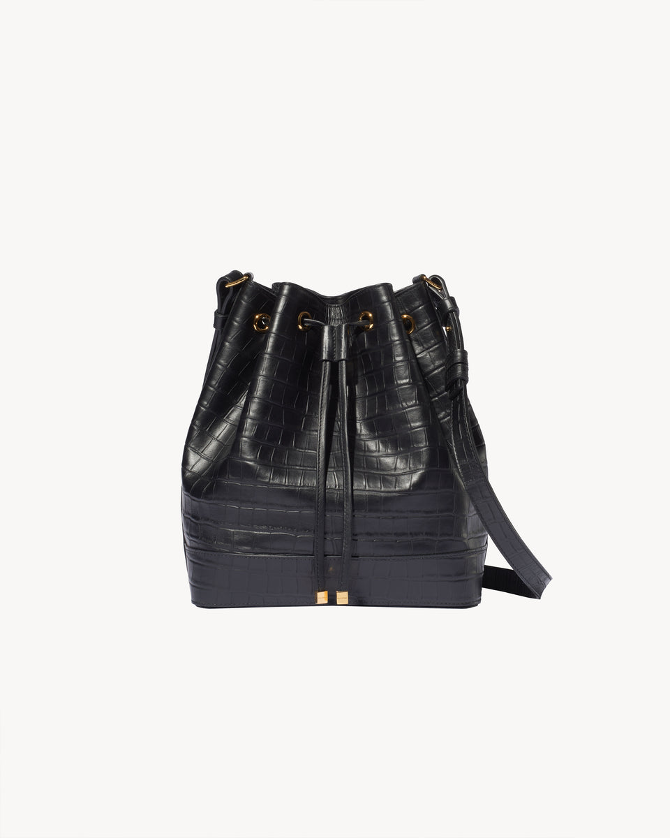 BRIGITTE BUCKET BAG IN BLACK AND GOLD