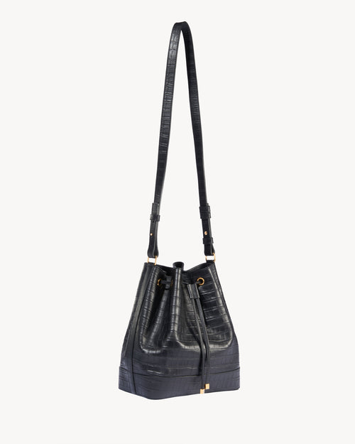 BRIGITTE BUCKET BAG IN BLACK AND GOLD