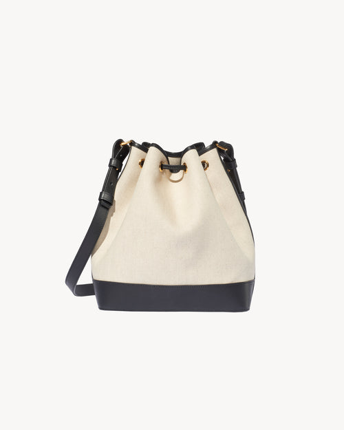 BRIGITTE BUCKET BAG IN NATURAL/BLACK/GOLD HW