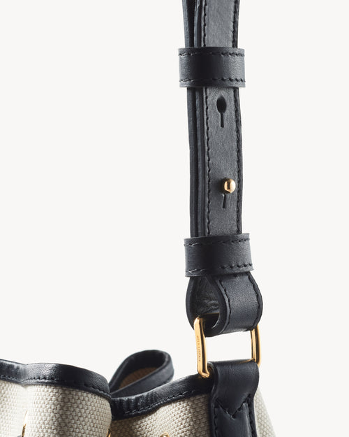 BRIGITTE BUCKET BAG IN NATURAL/BLACK/GOLD HW