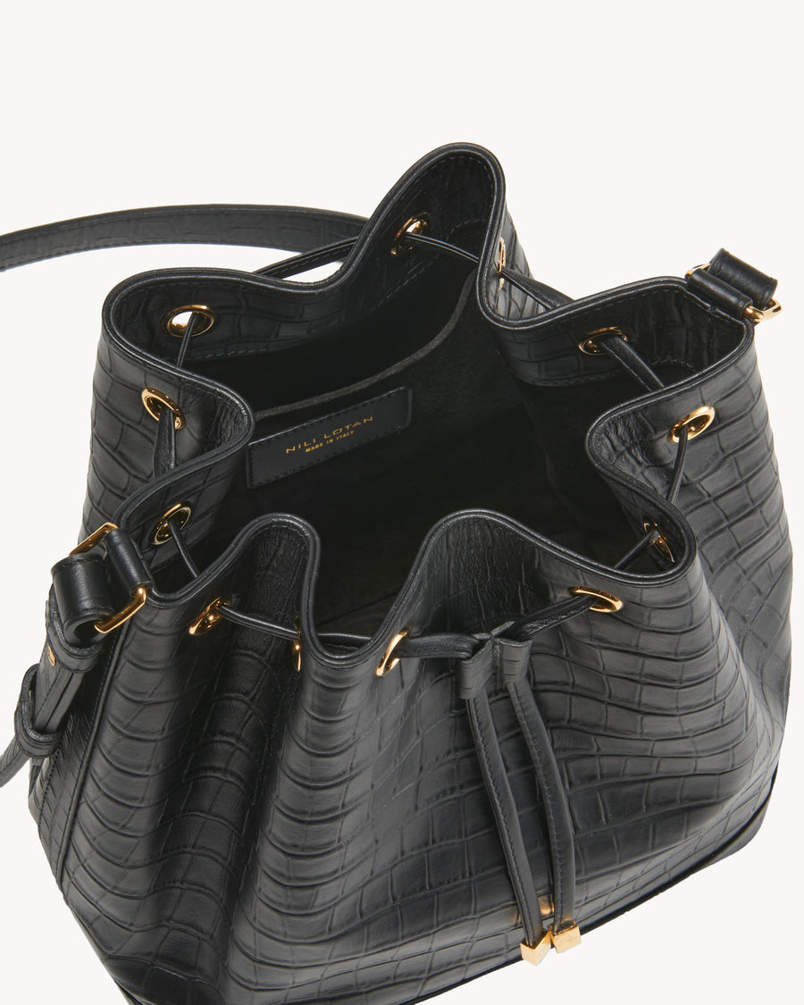 BRIGITTE BUCKET BAG CROC