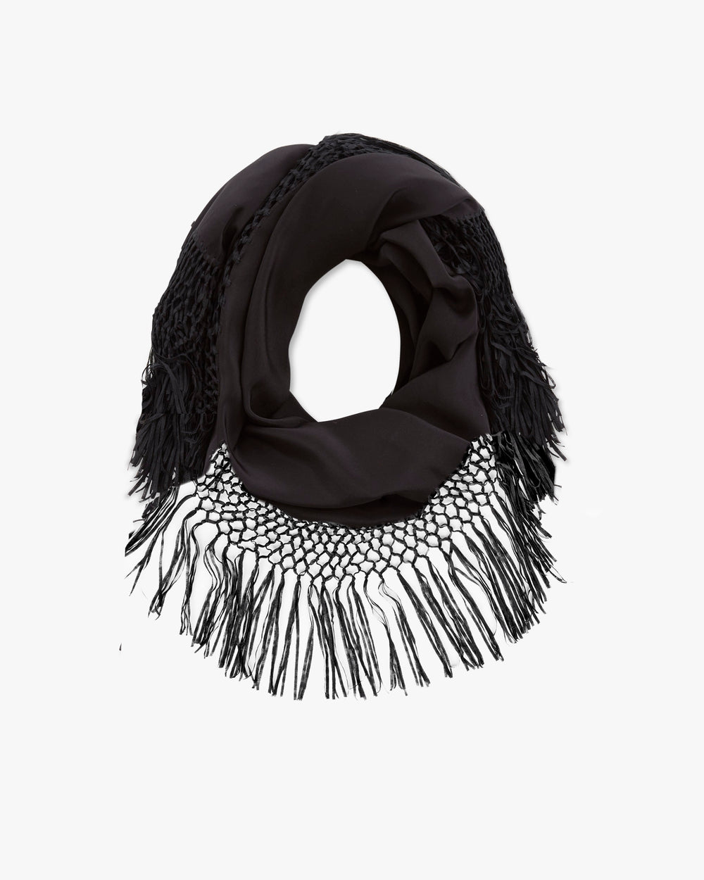 SQUARE SILK SCARF IN BLACK