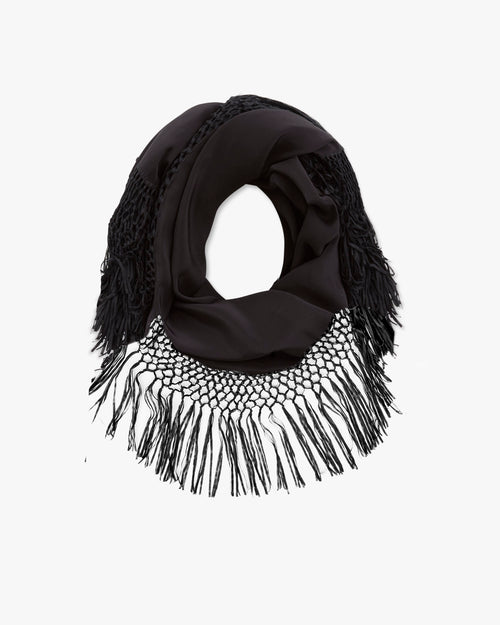SQUARE SILK SCARF IN BLACK