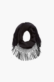 SQUARE SILK SCARF IN BLACK