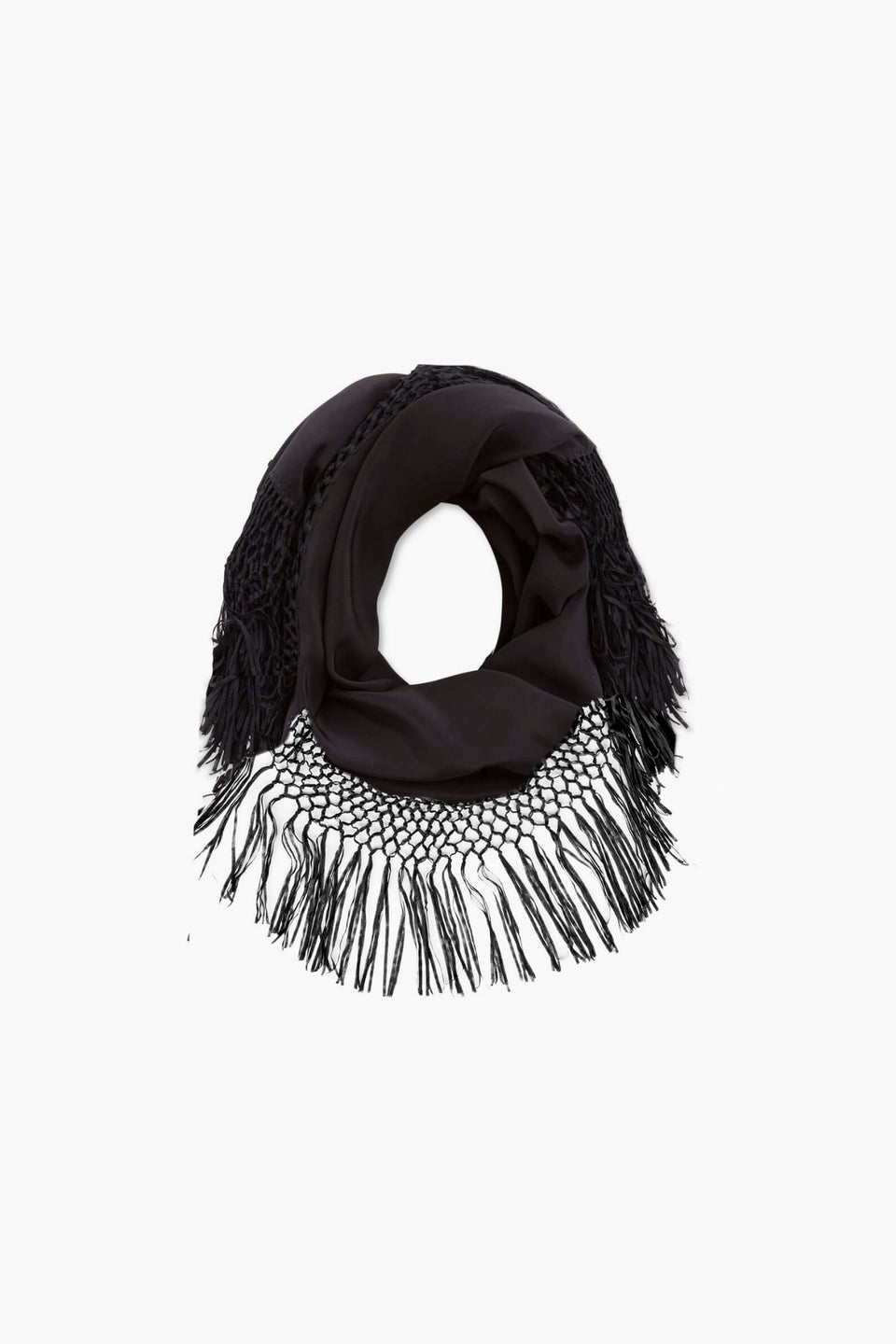SQUARE SILK SCARF IN BLACK
