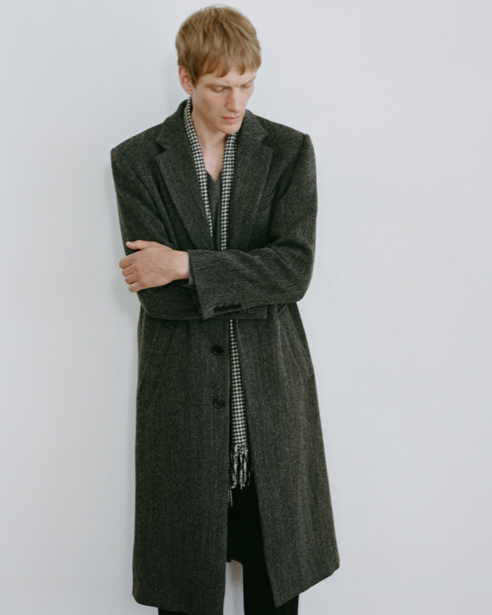 EROS COAT IN CHARCOAL MELANGE