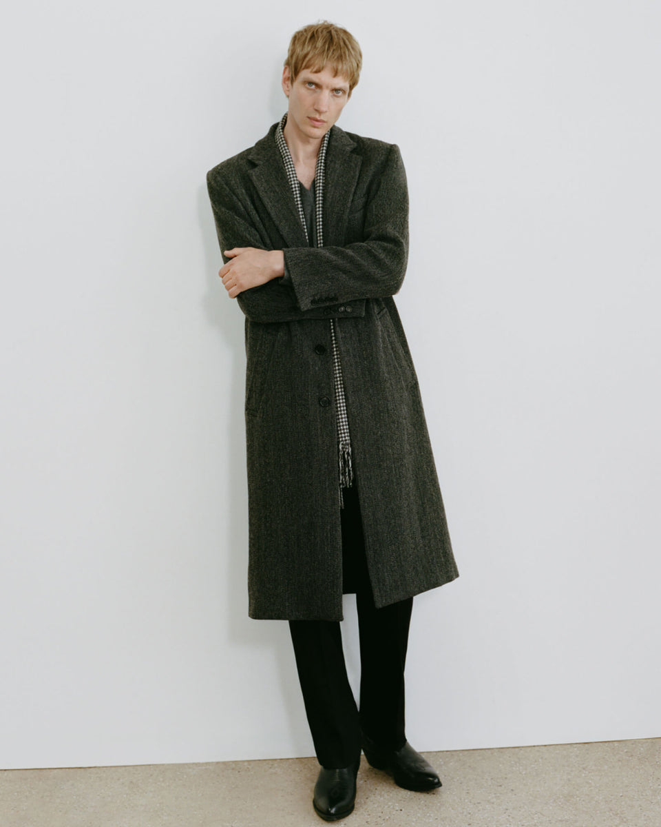 EROS COAT IN CHARCOAL MELANGE