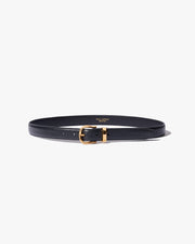 LOUISE BELT IN BLACK W/SHINY BRASS BUCKLE