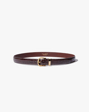 LOUISE BELT IN DARK BROWN W/SHINY BRASS BUCKLE