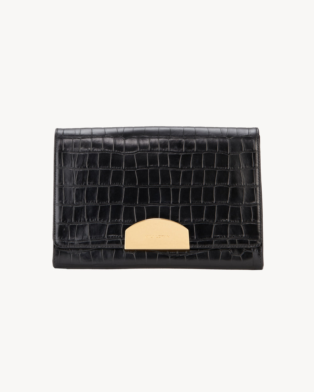 LE AGNES CLUTCH IN BLACK AND GOLD