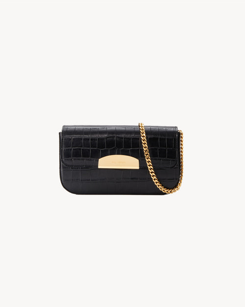 LE MIA CHAIN BAG IN BLACK AND GOLD