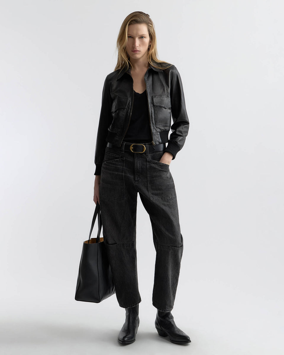 SHON JEAN IN STONE BLACK WASH