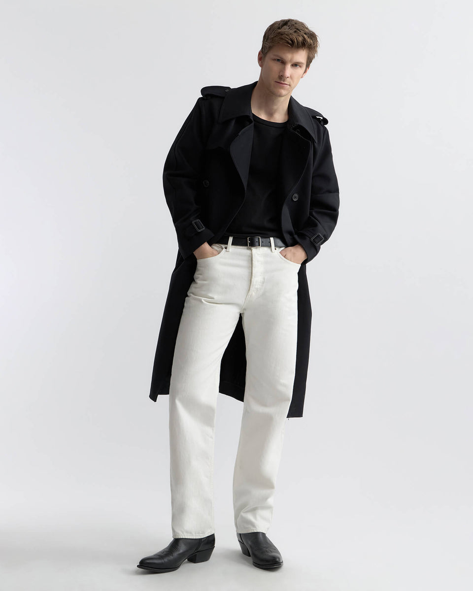 BILLIE JEAN | Men's Mid-Rise Straight Leg Japanese Crosshatch Denim | Nili Lotan BILLIE JEAN | Men's Mid-Rise Straight Leg Japanese Crosshatch Denim | Nili Lotan