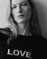 SILVIE IN LOVE CASHMERE SWEATER IN BLACK/IVORY