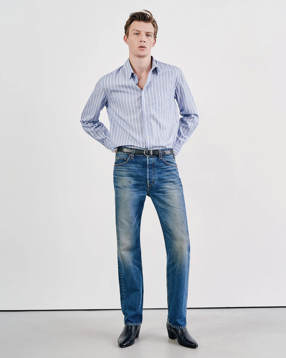 FINN SHIRT IN LGR STRIPES SKY/WHITE