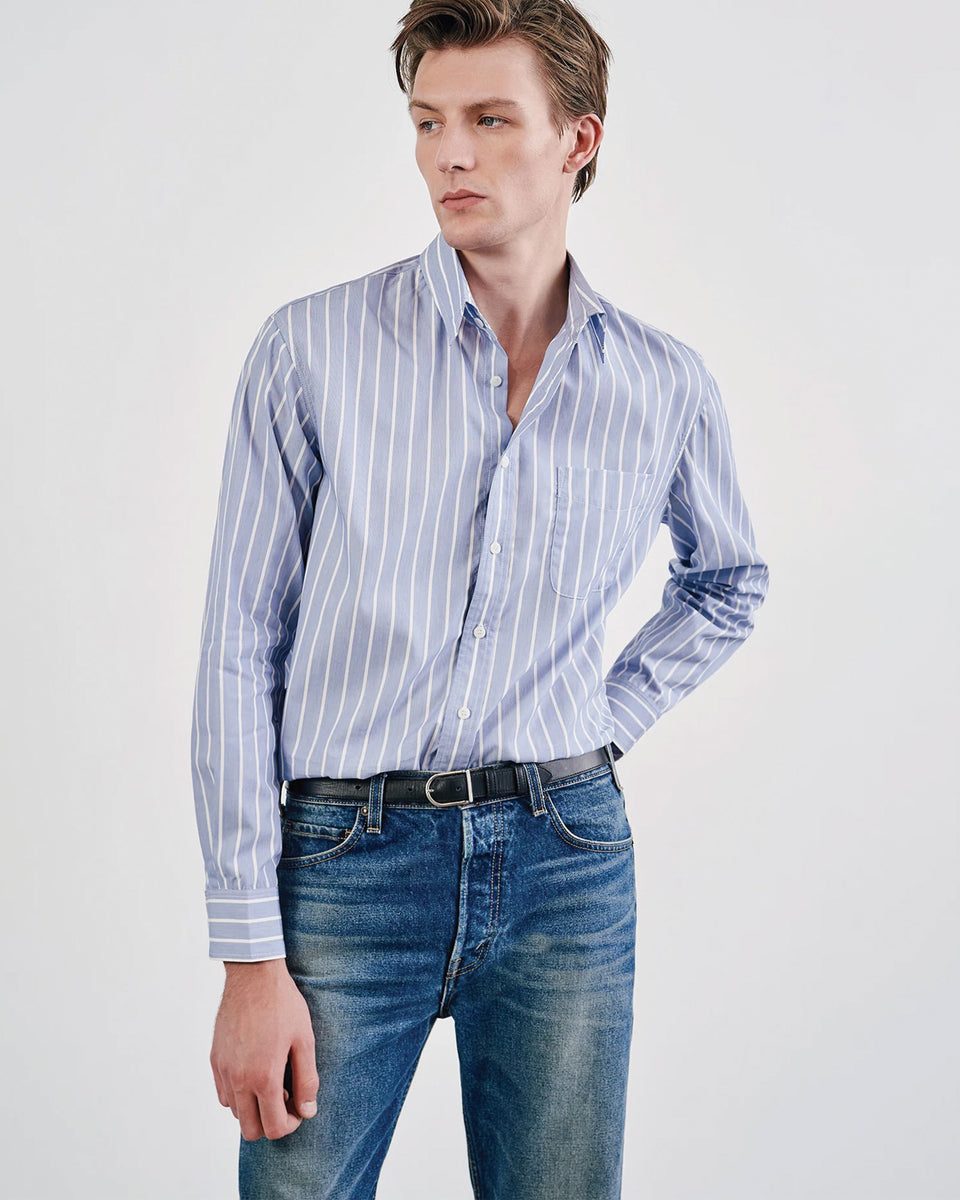 FINN SHIRT IN LGR STRIPES SKY/WHITE