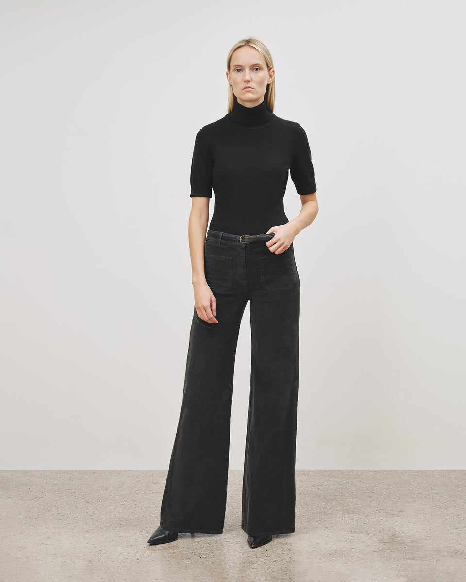 FLORENCE CORDUROY PANT IN GUNMETAL