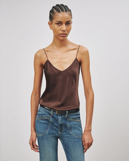 ISABELLA SILK CAMI IN ESPRESSO