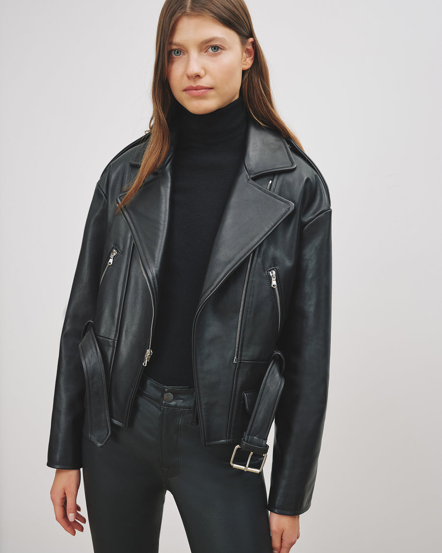 AURELIE WAISTED BIKER JACKET