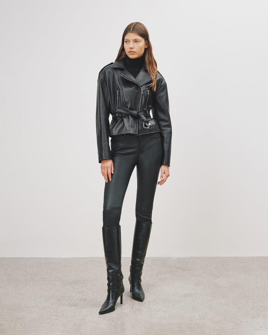 AURELIE WAISTED BIKER JACKET