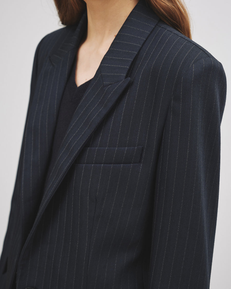 NAVY PIN STRIPE