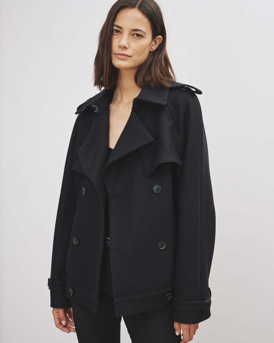 Versus Double Breasted Military Trench Coat