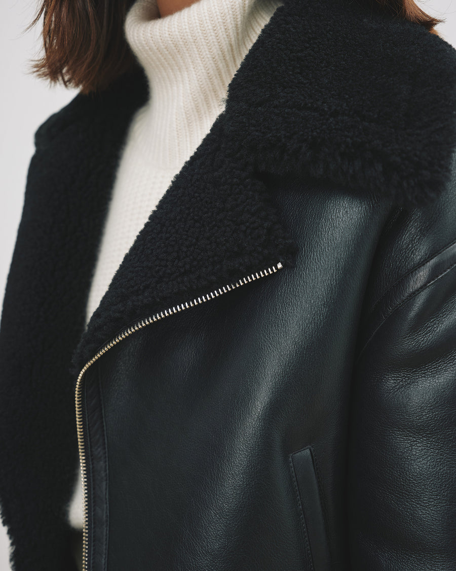 Miss selfridge shearling biker jacket hotsell