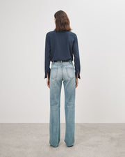 GAIA SILK SHIRT IN MARINE BLUE