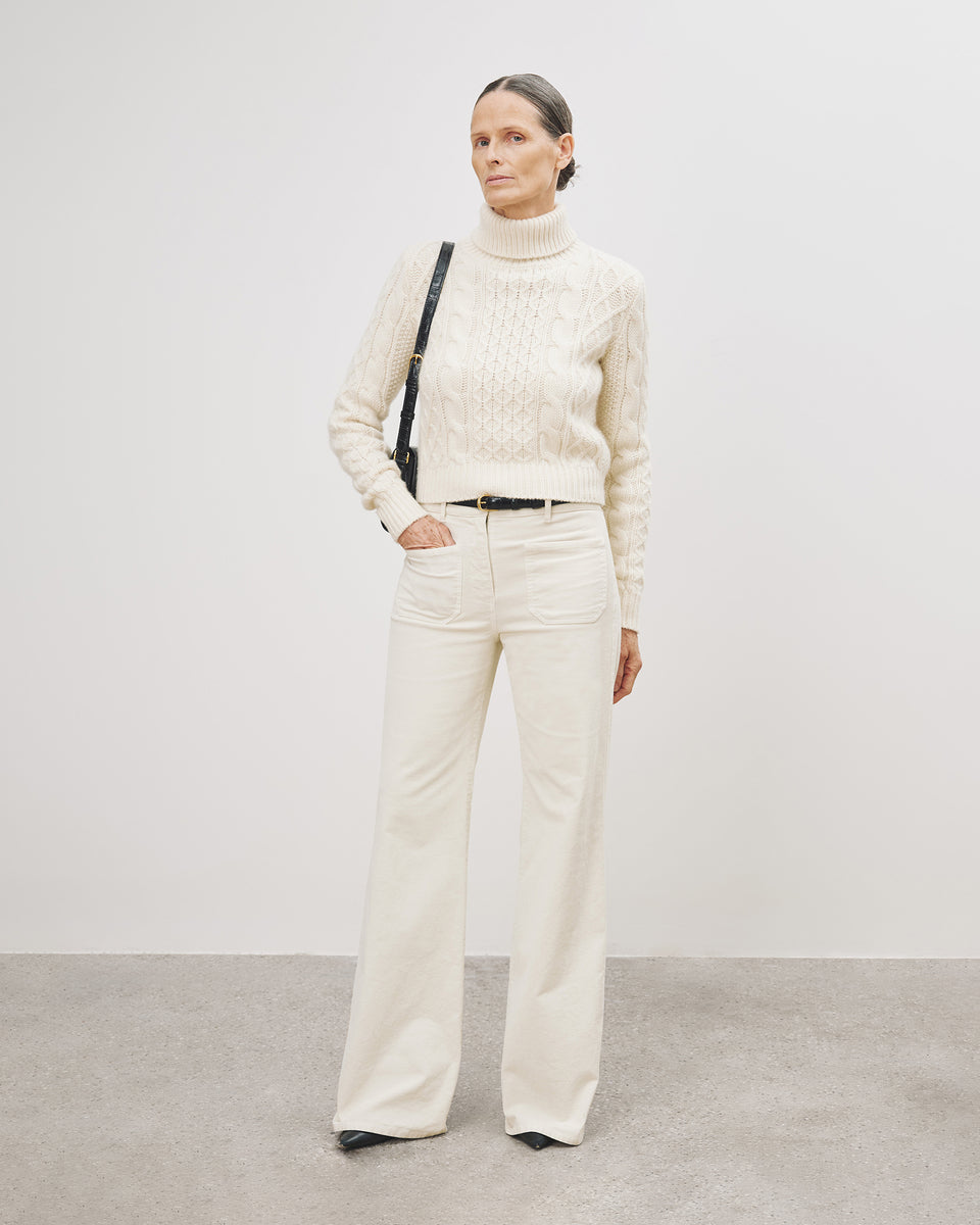 FLORENCE CORDUROY PANT IN WINTER WHITE