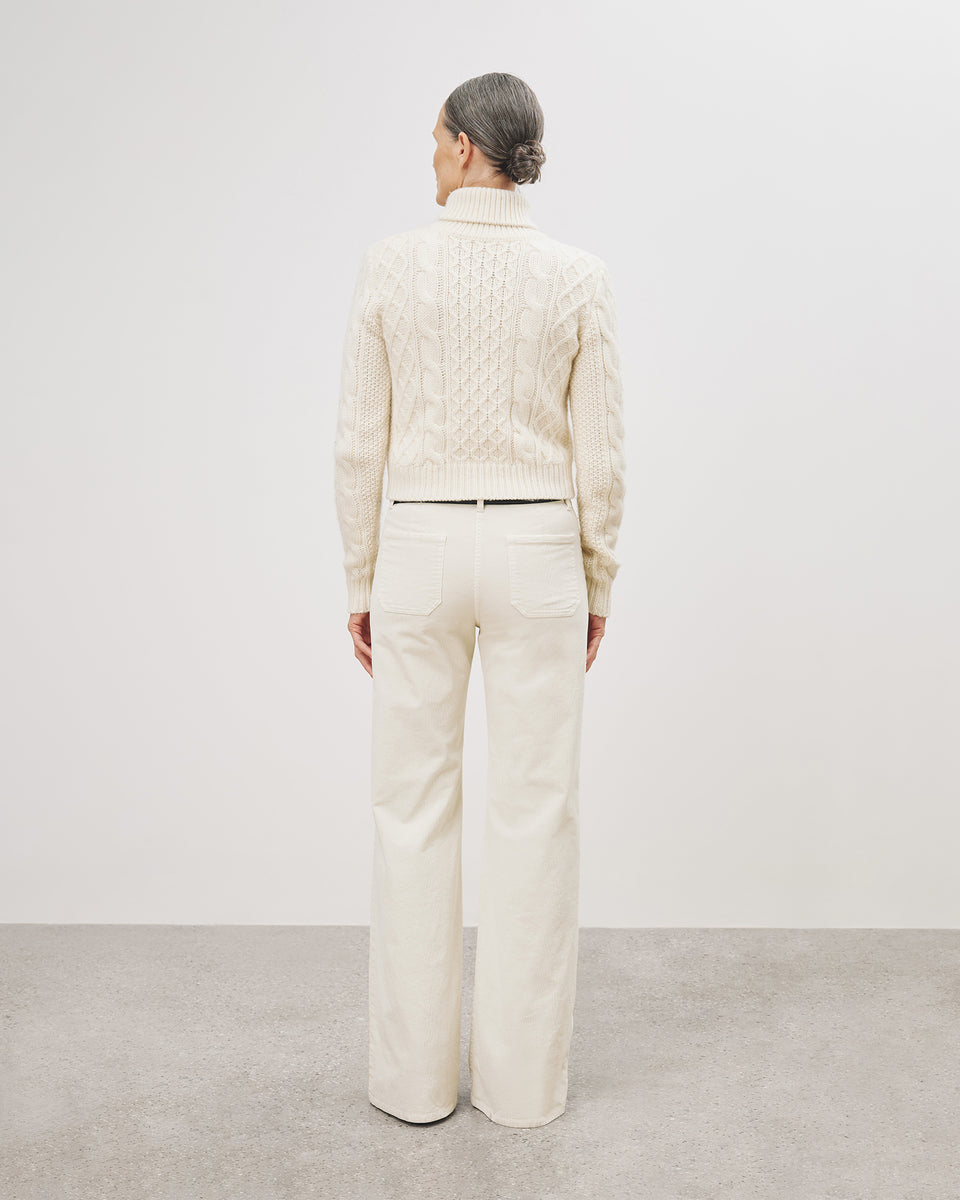 FLORENCE CORDUROY PANT IN WINTER WHITE