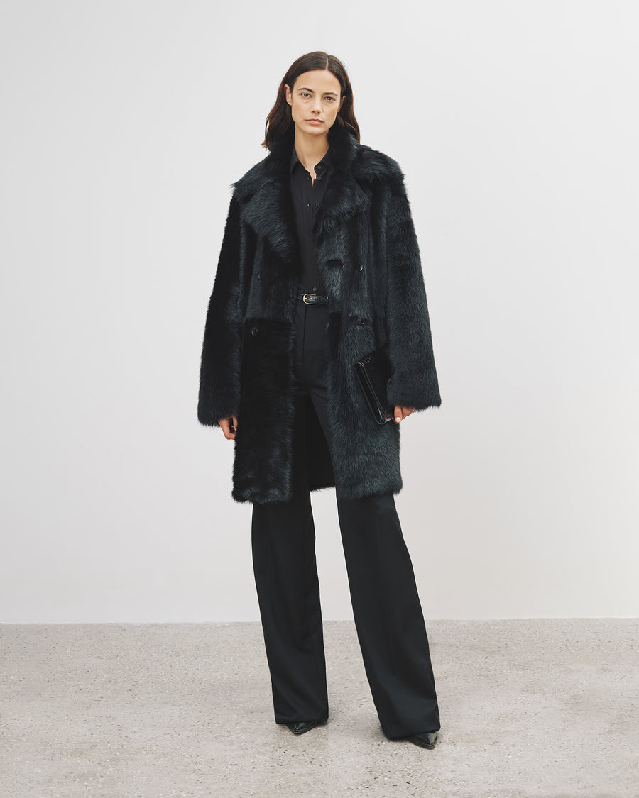FAUSTINE DOUBLE BREASTED SHEARLING COAT