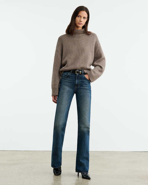 TABITHA CASHMERE SWEATER IN PEAT MELANGE