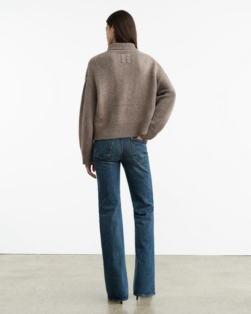 TABITHA CASHMERE SWEATER IN PEAT MELANGE