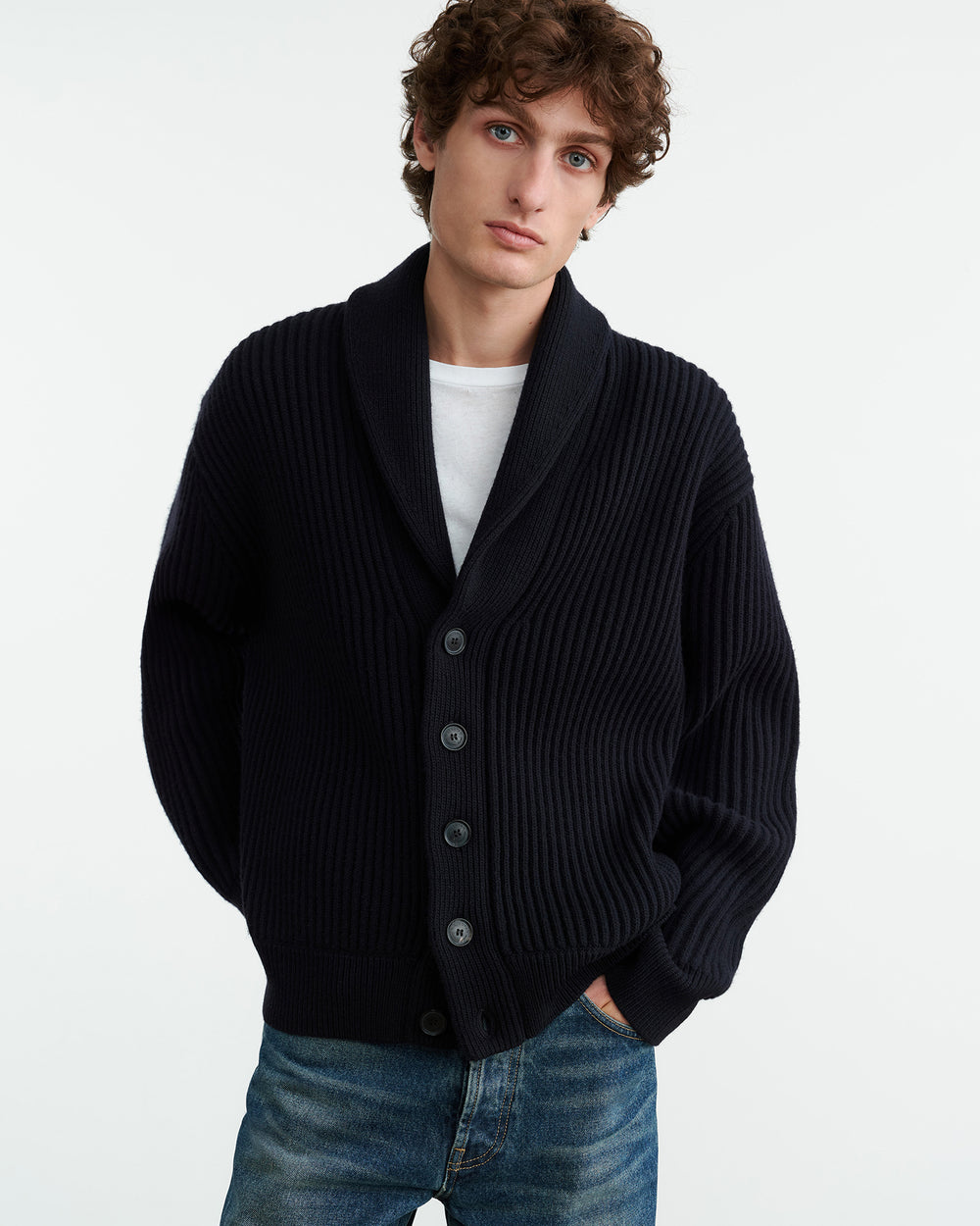 HAIDEN CARDIGAN IN DARK NAVY