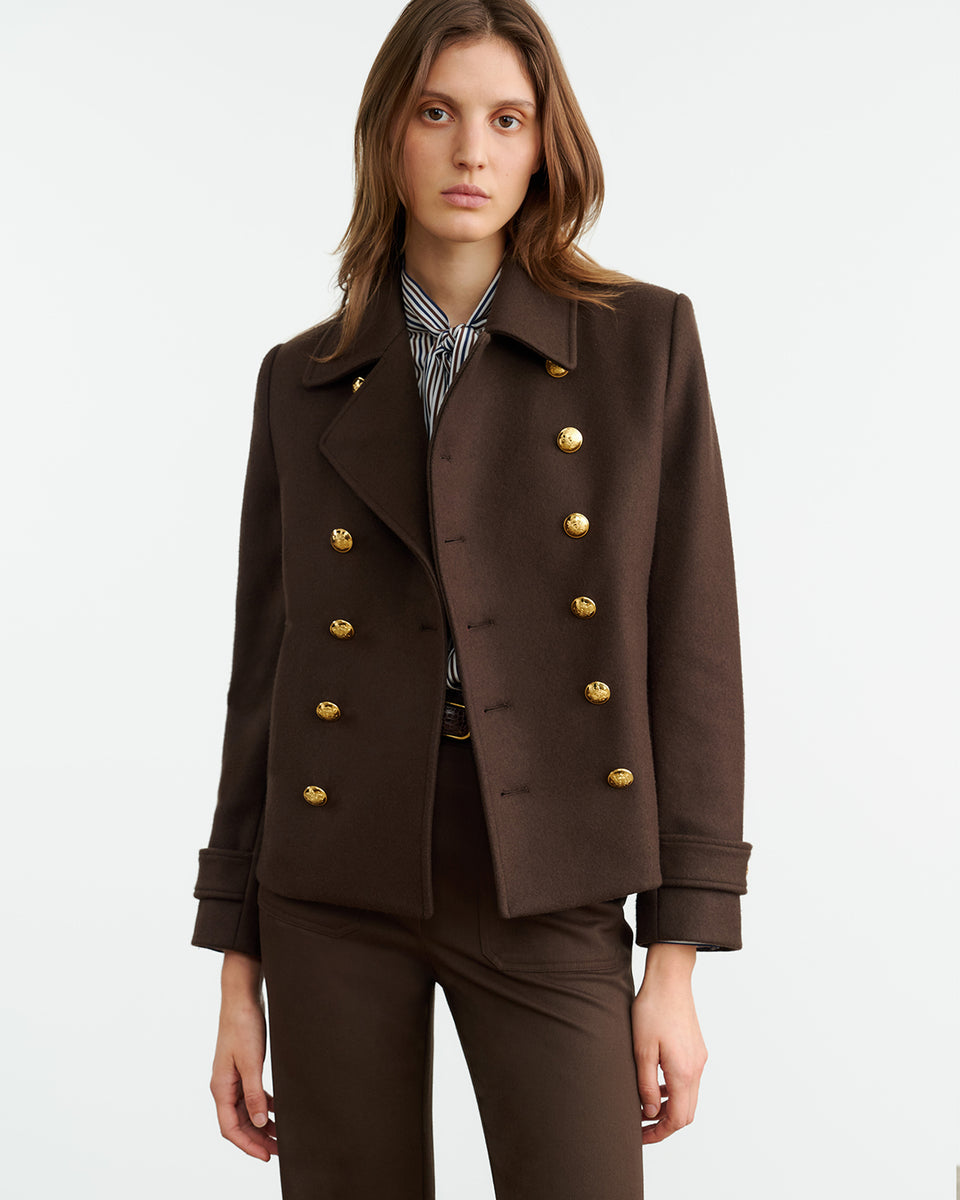 ORNELLA PEACOAT IN COCOA