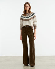 FLORENCE CORDUROY PANT IN CIGAR BROWN