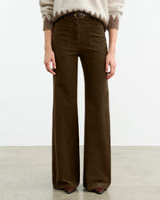 FLORENCE CORDUROY PANT IN CIGAR BROWN