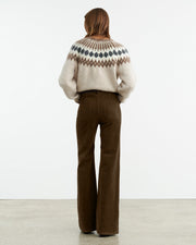 FLORENCE CORDUROY PANT IN CIGAR BROWN