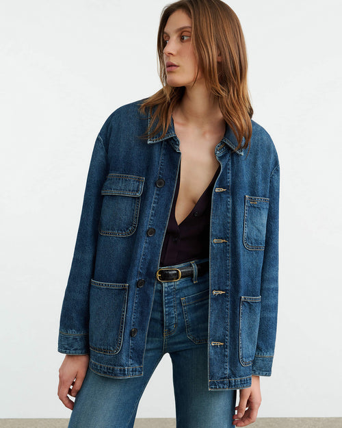 ALASTAIR DENIM JACKET IN SIMON WASH