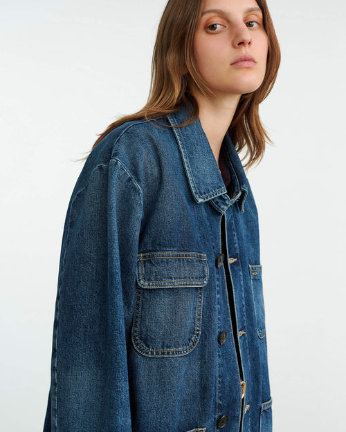 ALASTAIR DENIM JACKET IN SIMON WASH