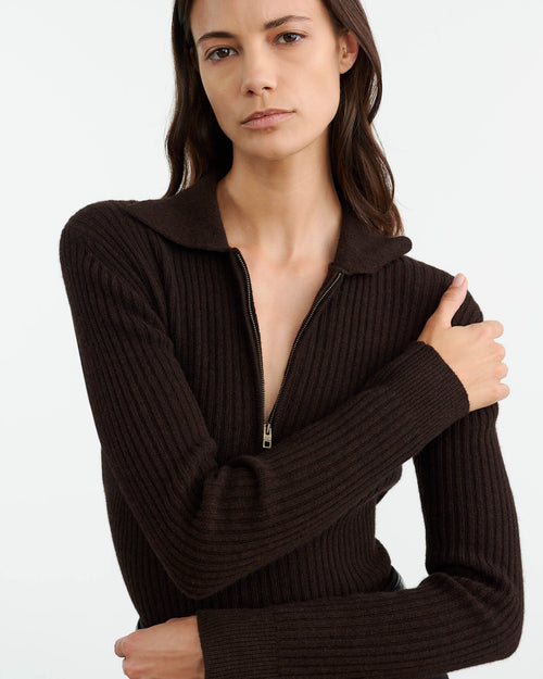 BRAXTON SWEATER IN DARK BROWN