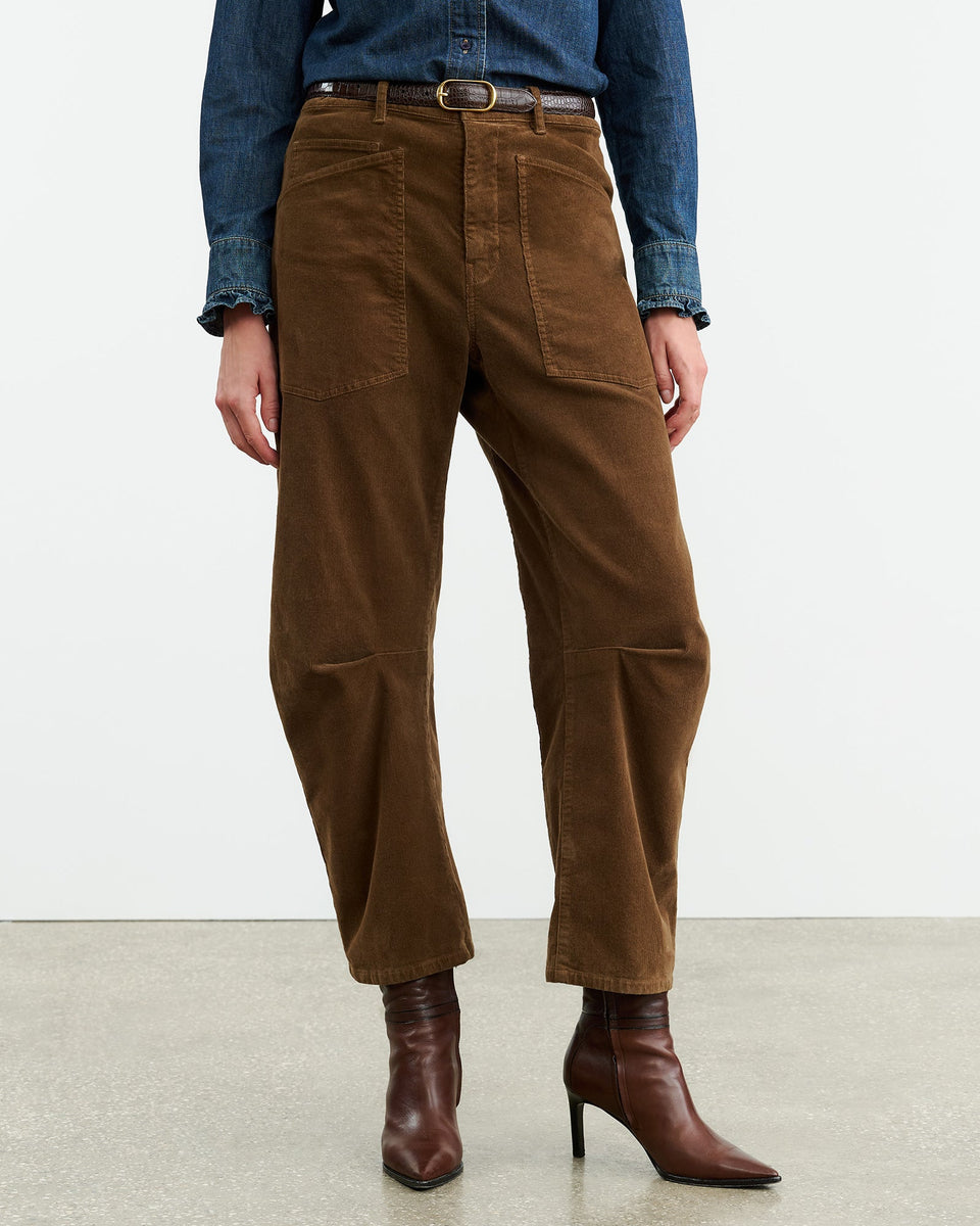 SHON CORDUROY PANT IN CIGAR BROWN