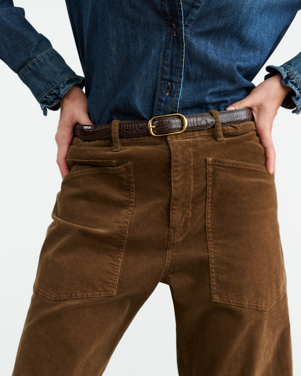 SHON CORDUROY PANT IN CIGAR BROWN