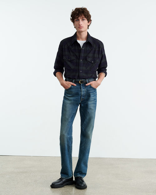 TRAVIS SHIRT IN GREEN/MIDNIGHT PLAID
