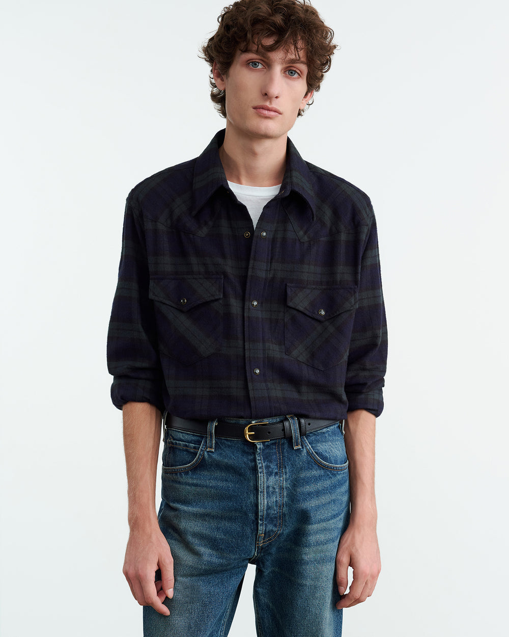 TRAVIS SHIRT IN GREEN/MIDNIGHT PLAID
