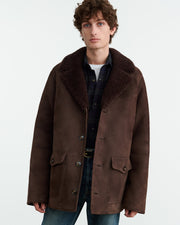 GOSHEN SHEARLING COAT IN ESPRESSO