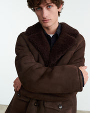 GOSHEN SHEARLING COAT IN ESPRESSO
